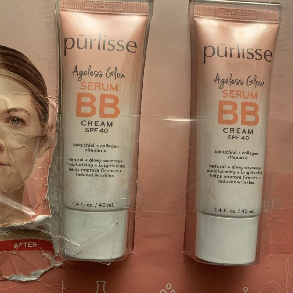 Purlisse Ageless Glow Serum BB Cream with SPF40 Medium Warm 1.4oz EXP 01/19/2026 - Image 3 of 3