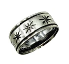 Vintage Joseph Esposito Sterling Silver Signed Espo Starburst Band Ring Size 7