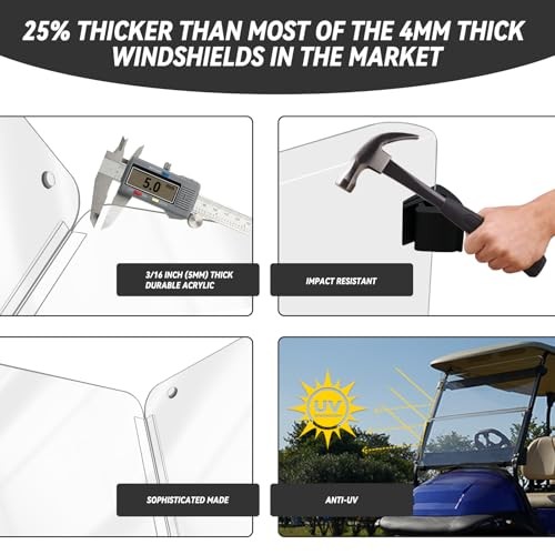 Golf Cart Windshield for Club Car Clear Fits Club Car Precedent 2004-Up Models - Picture 5 of 8