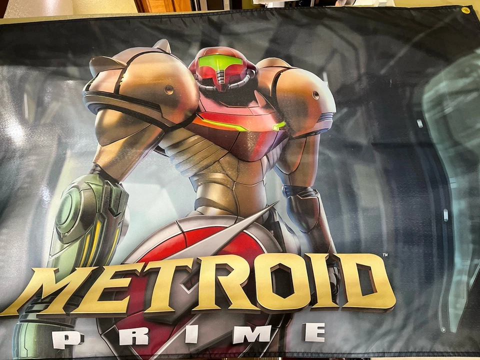 Metroid Prime 5ft Samus Flag Nintendo Gamecube 2002 Banner Poster - Image 2 of 3