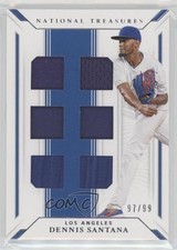 2019 Panini National Treasures Game Gear Material Sixes 97/99 Dennis Santana 5x8