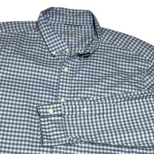 Vineyard Vines OTG Performance Shirt Mens XXL Blue Gingham Stretch Light Travel