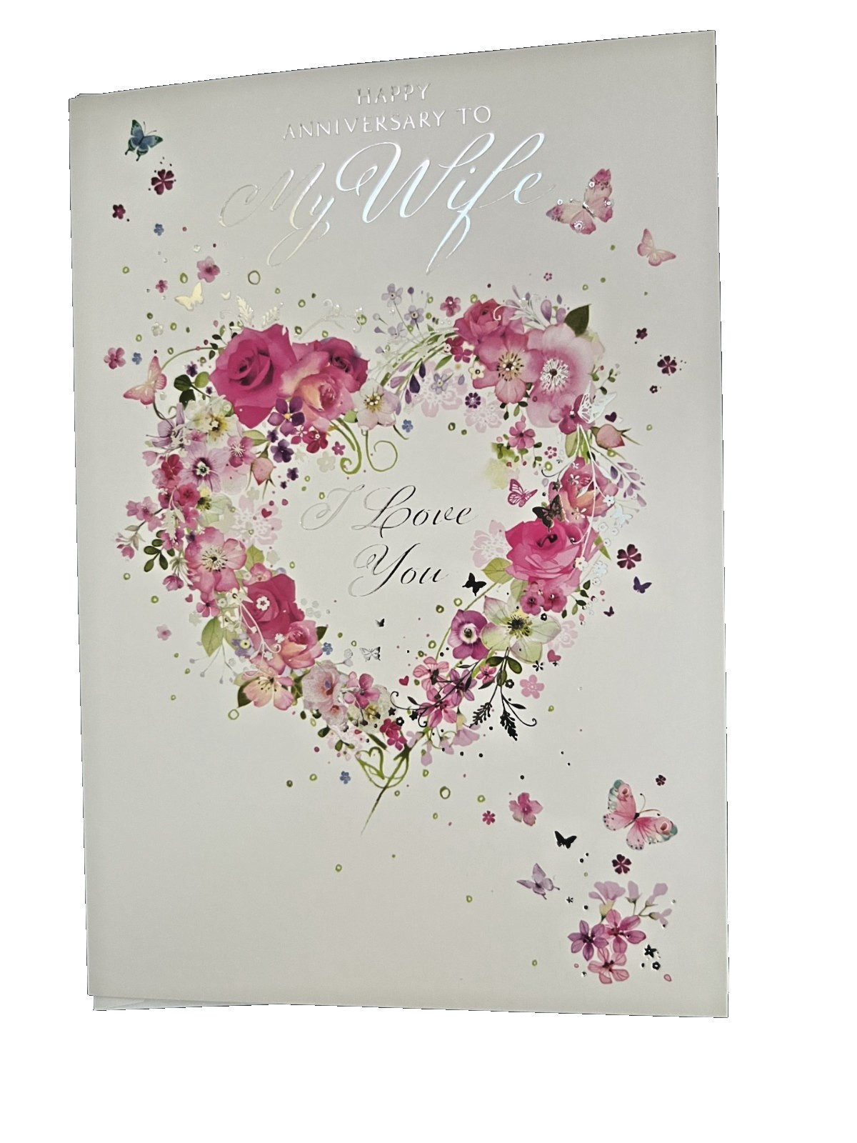Wife Anniversary Card Female - Foil Finish - 5.5"" x 7.7"" Simon Elvin