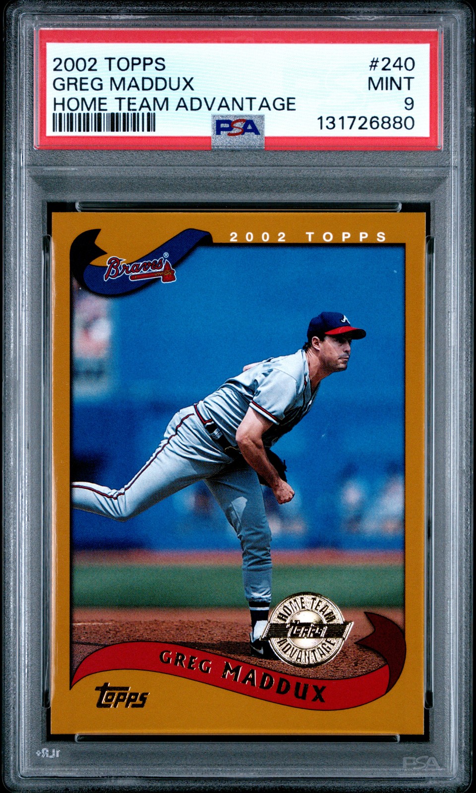 2002 TOPPS HOME TEAM ADVANTAGE #240 GREG MADDUX PSA 9