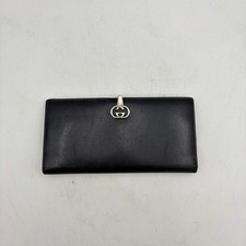 Vintage Gucci GG Clasp Long Wallet Black Archive Luxury