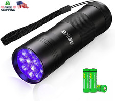 UV Flashlight Black Light  Small Portable Mini 12 LED Blacklight Flashlight for H