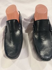 Go Tour Mens Mules Size 8.5 Blue Leather Slip On Shoes New Without Box