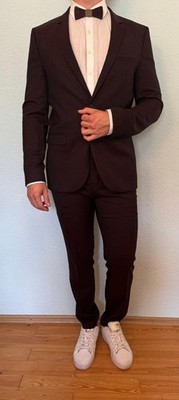 Hugo Boss Arti/Hesten 222X Herren Anzug Mens Suit Extra Slim Fit Gr. 52 Pflaume