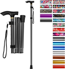 Folding Cane, 5-Level Adjustable Height Walking Stick Lightweight Collapsible Po