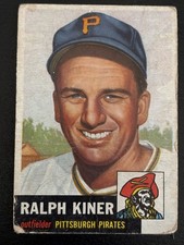 Ralph Kiner 1953 Topps Baseball Card Auction Hall of Famer