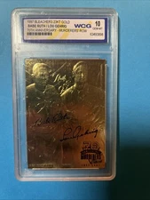 Babe Ruth, Lou Gehrig 1997 Bleachers 23KT Gold Murderers Row WCG 10 Gem Mint