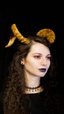Ram Horns Headband Twisted Ram Horns Headpiece for Halloween Cosplay LARP