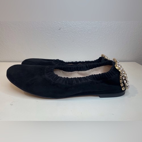 Stuart Weitzman Women’s Dixie Suede Embellished Ballet Flats with Stones Size 10 - Picture 3 of 11