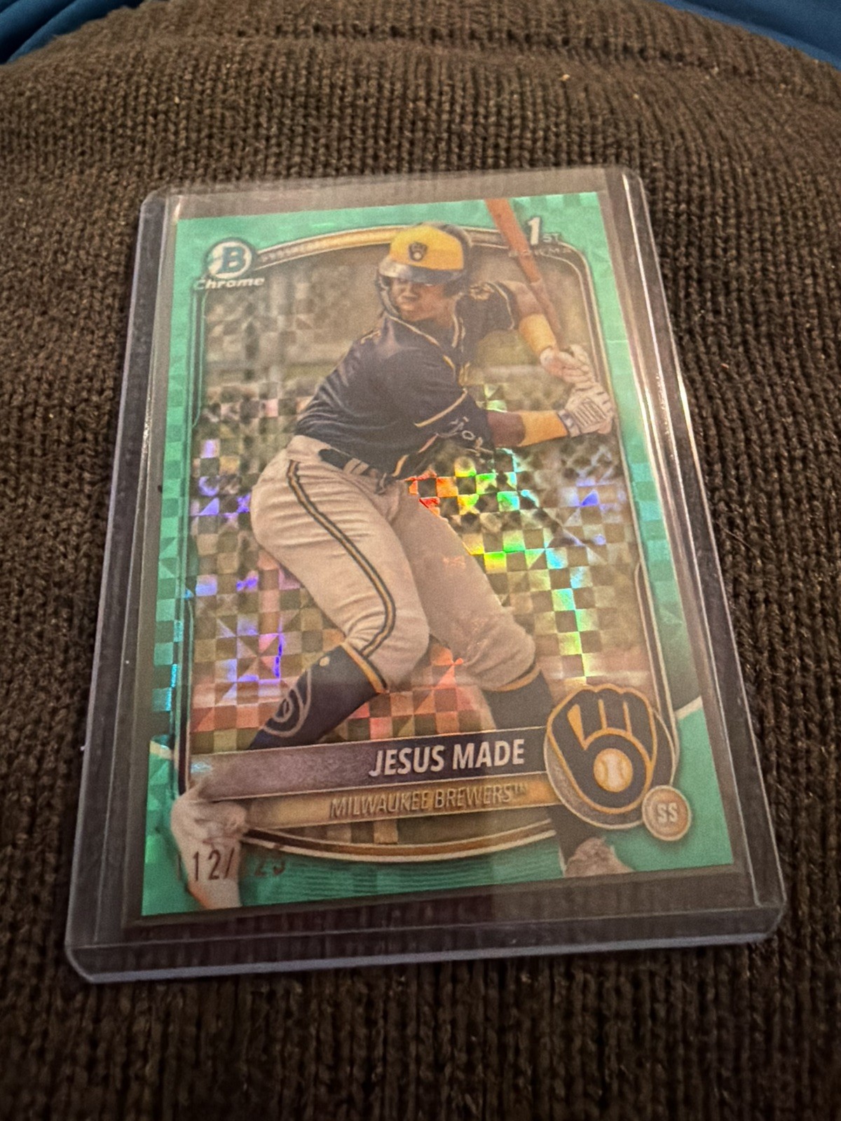 JESUS MADE 2025 BOWMAN CHROME 1ST AQUA X-FRACTOR BREWERS /125 Q0963