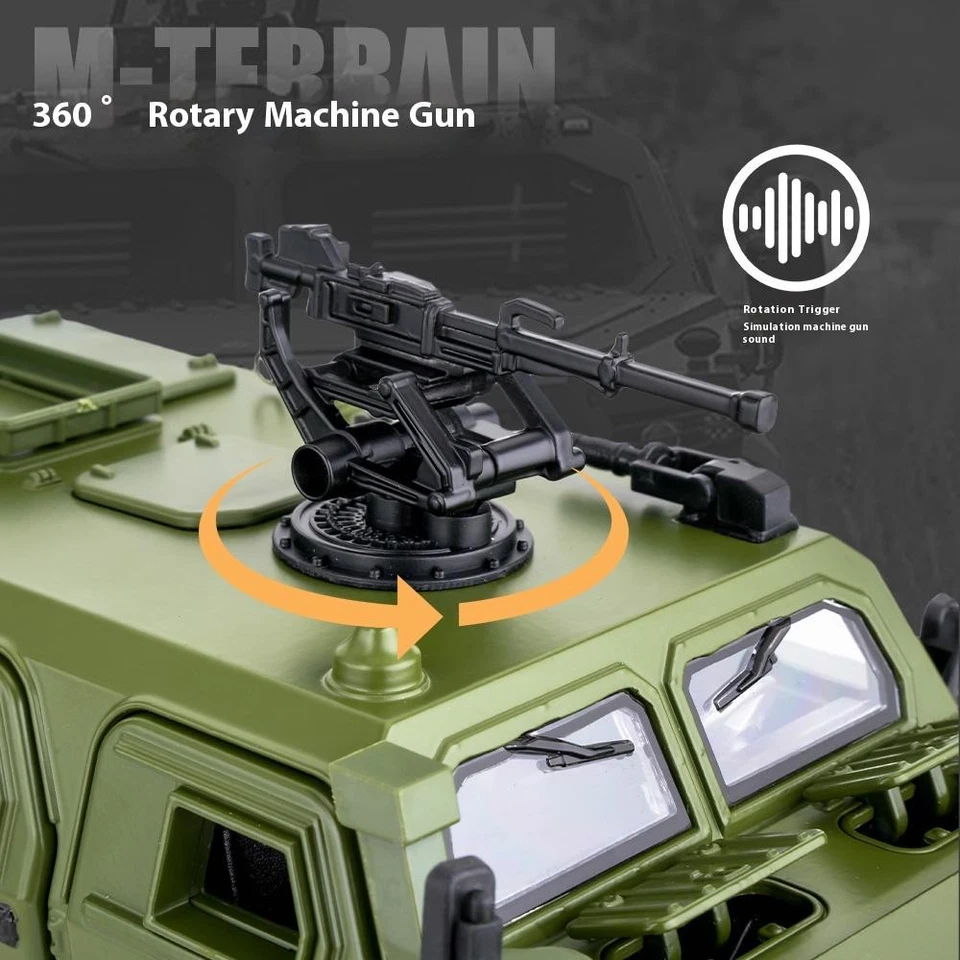Modelo de vehículo blindado todoterreno militar de aleación Dongfeng Mengshi grande 1:18 Foto 4 de 4