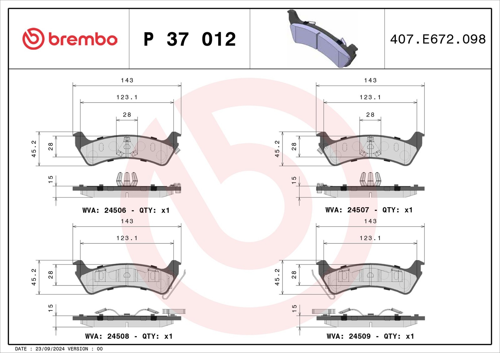 Brembo Bremsbelagsatz, Scheibenbremse P 37 012 Für Jeep - Bild 4