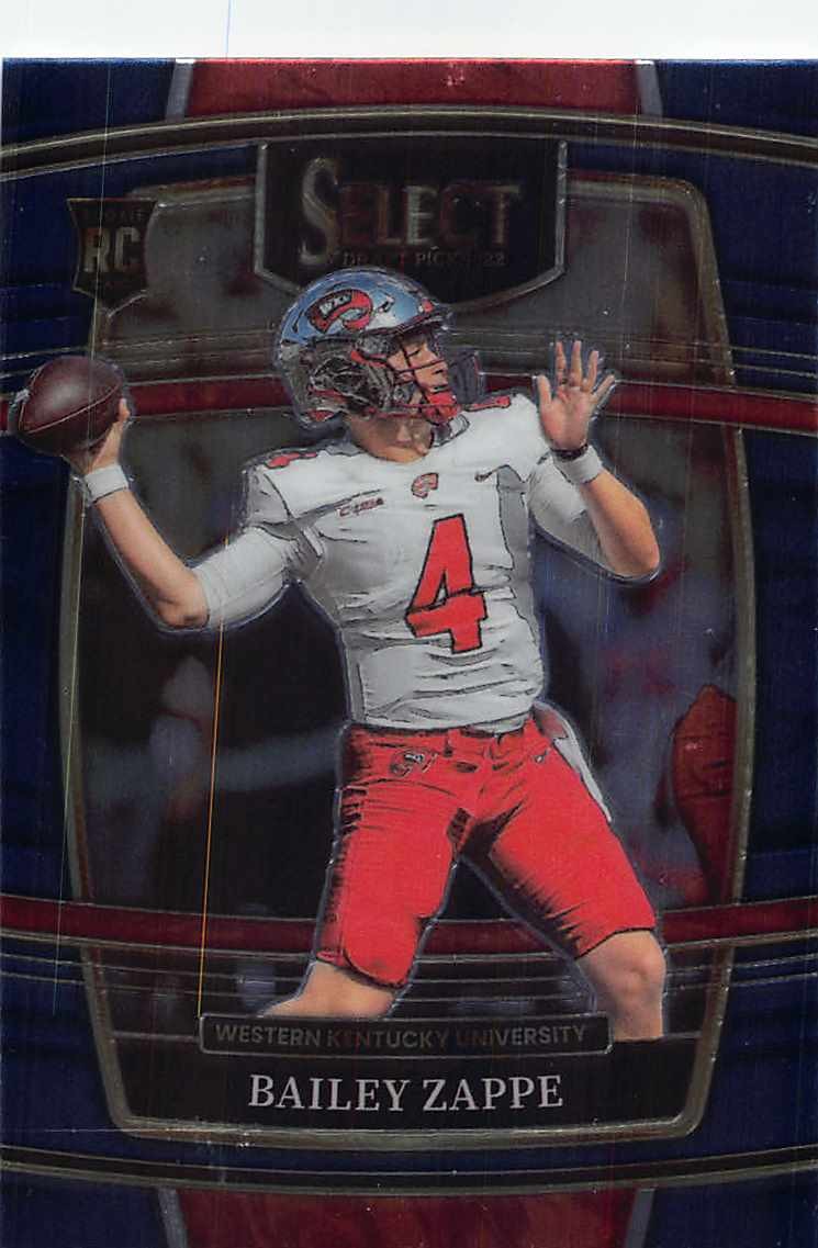 2022 Panini Select Draft Picks #10 Bailey Zappe Blue (Retail Base)