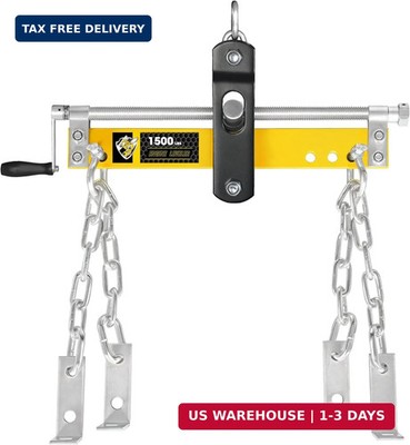YELLOW JACKET Engine Hoist Shop Crane Engine Leveler 1500lbs Steel with Ball Bea