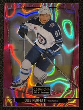 2024-25 O-Pee-Chee Platinum #152 Cole Perfetti Pink Magma Parallel Winnipeg Jets