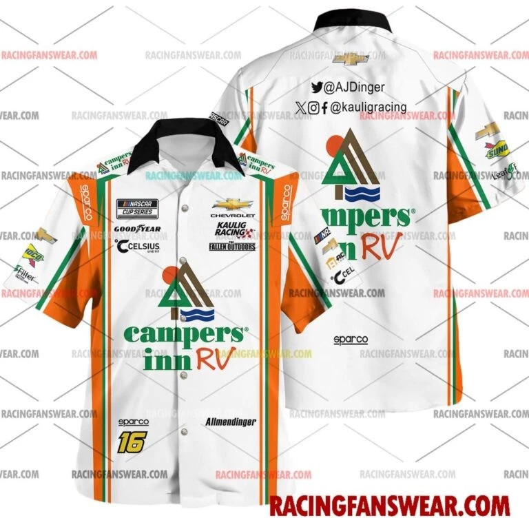 AJ Allmendinger Nascar Racing 2026 Uniform Apparel Clothes Hawaiian Polo Shirts