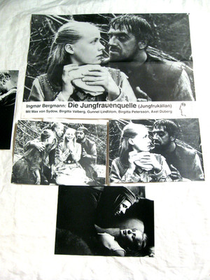 DIE JUNGFRAUENQUELLE - 5 Aushangfotos - Ingmar Bergman Max von Sydow