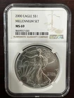 2000 $1 Silver American Eagle NGC MS69 Millennium Set