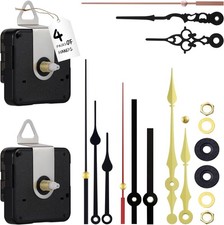 EMOON 32mm Long Shaft Clock Mechanism Replacement with 4 Sets of Clock Hands, Si