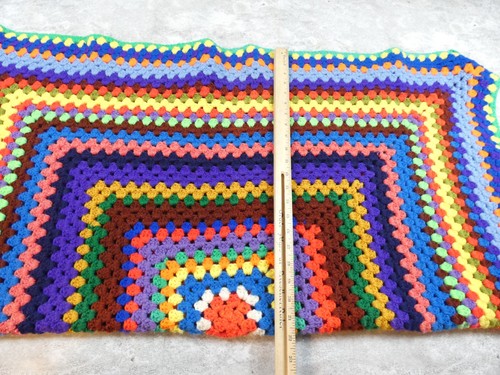 Divano Boho Vintage Granny Square Afgano 44X44 Colori Caldi Luminosi Getto Accogliente - Foto 5 di 9