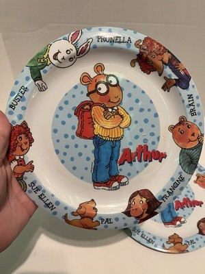 VTG 1999 Arthur Aardvark Melamine 9'' Plate Trudeau PBS Kids Plastic Marc Brown