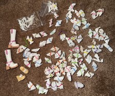 Huge 5 Oz Bulk White Barbie Doll Shoes Boots Sandals Heels Accessories Lot
