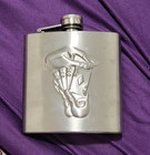 Stainless Steel 6 oz Hip Flask Silver Cards Theme Screw Top Rectangle — photo 1