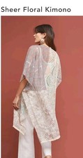Anthropologie Sheer Floral Kimono One Size NWT