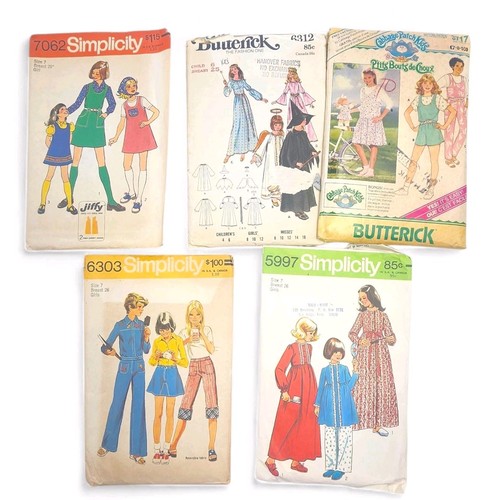 Vintage Sewing Pattern Lot Of 15 Womens Kids Clothing 70s 80s Simplicity Vogue - Picture 6 of 7