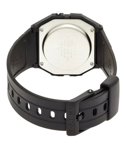 Casio Class Digitaluhr F91 Water Splush F91 Look mit Resin Armband in schwarz - Bild 5 von 11