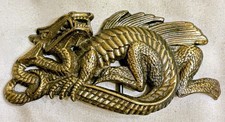 Vtg Brass Chinese Dragon Belt Buckle, Vinegarroon, 34