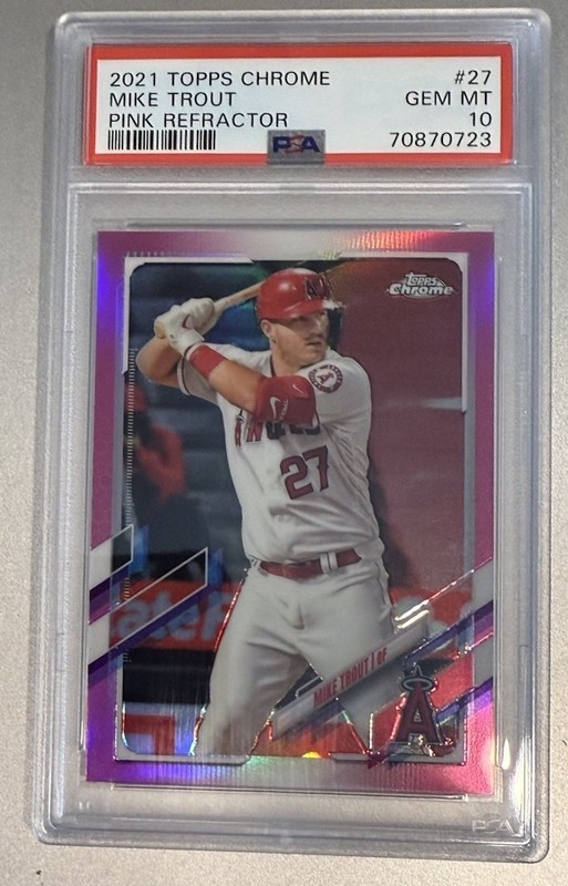 2021 Topps Chrome Pink Refractor Mike Trout #27 PSA 10 GEM MT