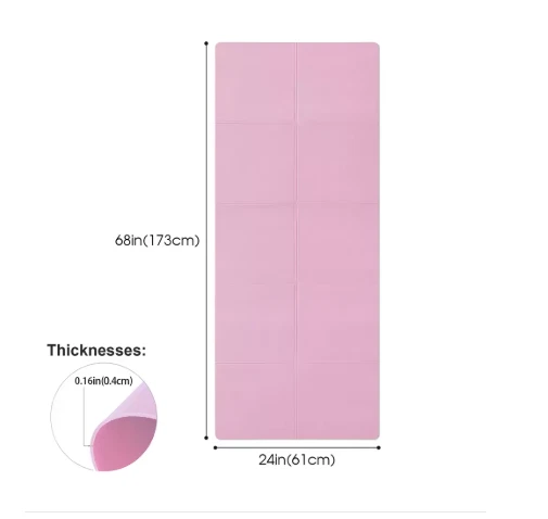 Alfombrillas de yoga EVA de 4 mm de grosor antideslizantes para yoga (rosa, púrpura, negro) Foto 2 de 3