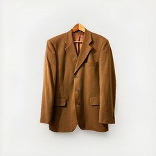 Austin Reed Wool & Cashmere Camel Tan Suit Work Holiday Jacket Size 42 