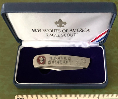 NOS EAGLE SCOUT Boy Scouts of America POCKET KNIFE & CASE NW Territorial Mint
