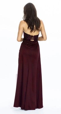 ANGELIKA JÓZEFCZYKNADYA CORSET EVENING GOWN BURGUNDY