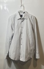 Hugo Boss Mens White Long Sleeve Regular Fit Button-Up Shirt Size Large
