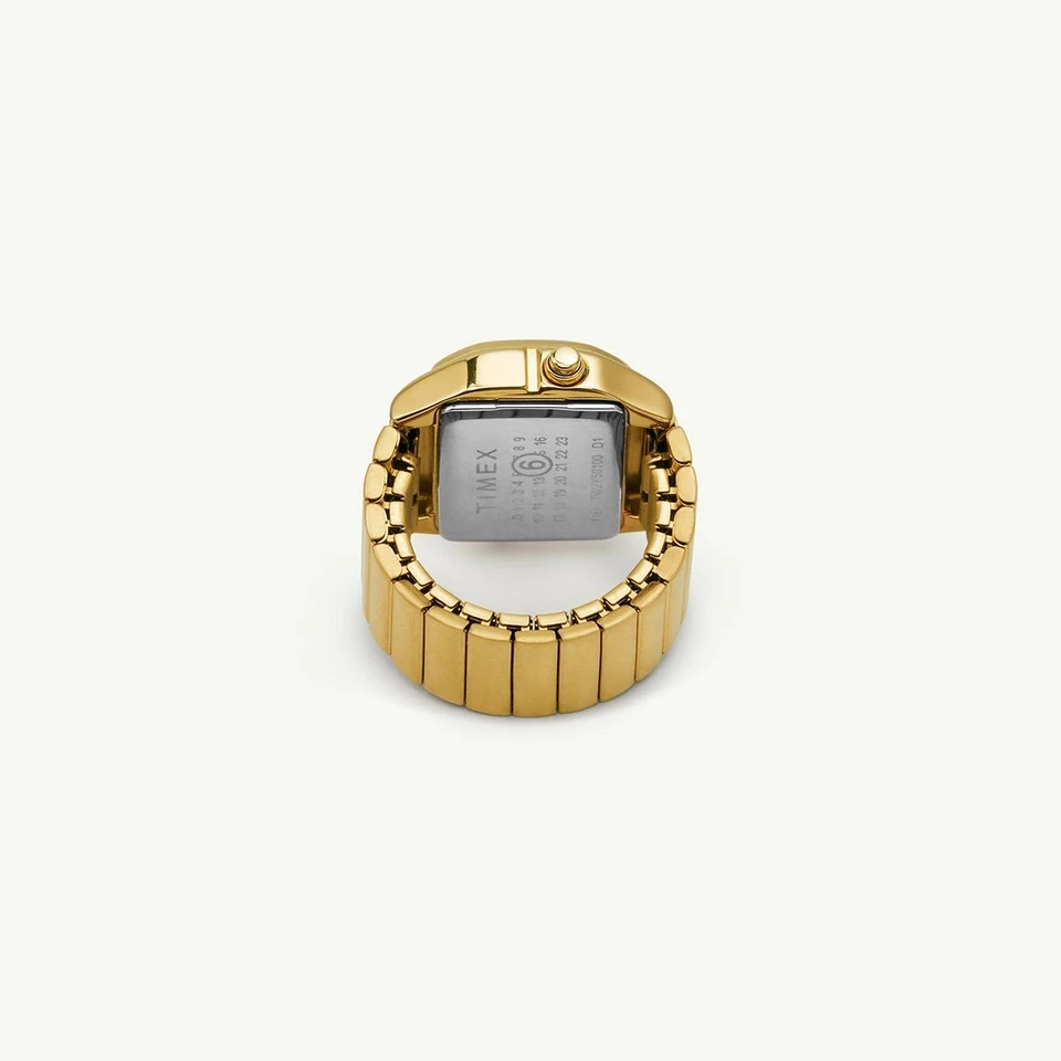 Timex MM6 Maison Margiela Limited Edition T80 Gold-Tone Ring Watch M/L TW2Y50200 - Image 4 of 4