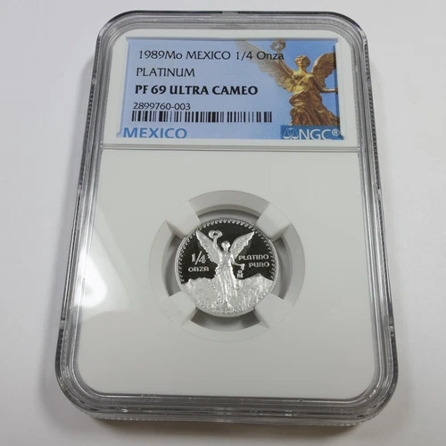 1989 NGC PF69 UCAM - Mexico 1/4 oz Platinum Libertad Onza Coin #56142B
