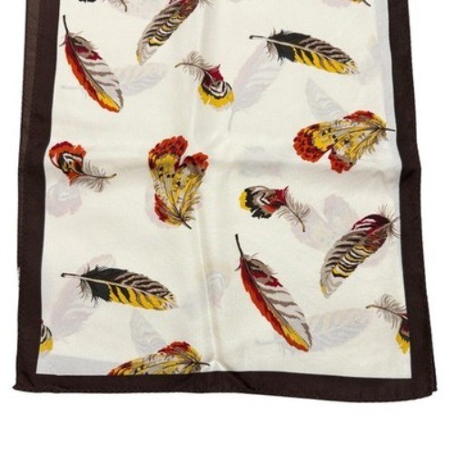 Feather Pattern  Silk Scarf Talbots Multicolor Fe… - image 5
