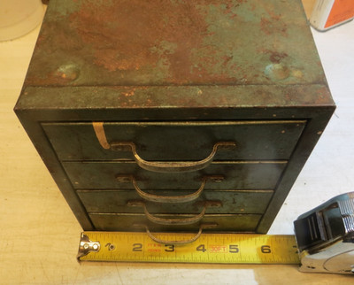 Vtg Wards Metal 4 Drawer Cabinet Organizer Small Parts Storage  8'' X 6'' X 6''