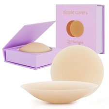 Herlight Nipple Covers for Women Reusable Sticky Silicone Nipple Covers,