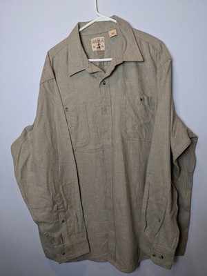 Tan Button Down Mens Shirt 2XL Long Sleeve Red Head Brand Co