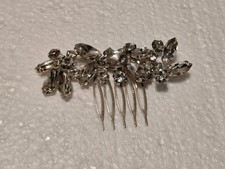 Vintage Crystal Rhinestone Floral Hair Comb Clip Bridal Wedding Accessory