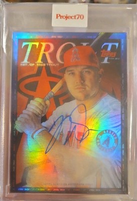 Topps Project 70 Mike Trout Auto 3/70 HE'S BACK MASHING!! ATOP HITTING STATS   