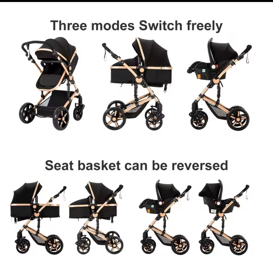 Passeggino 3 in 1 Compatto Multifunzionale con Seggiolino Auto per Neonati - Immagine 3 di 4
